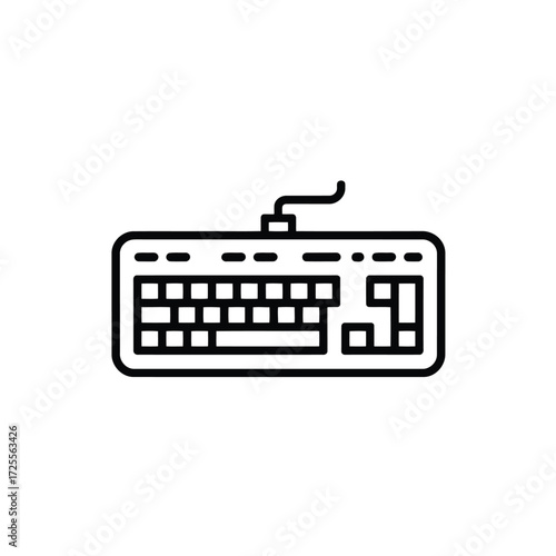 Black and white keyboard icon for computer user interface symbol and input device graphic