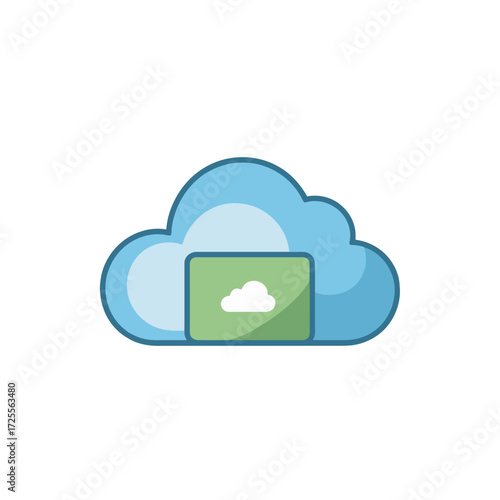 Cloud computing vector icon illustration for data storage networking and online services modern design
