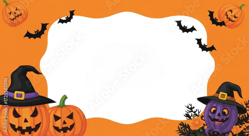 halloween pumpkin frame background 