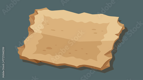 Old torn parchment paper with rough edges and shadow
