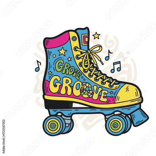 Colorful Retro Groove Shoes Illustration