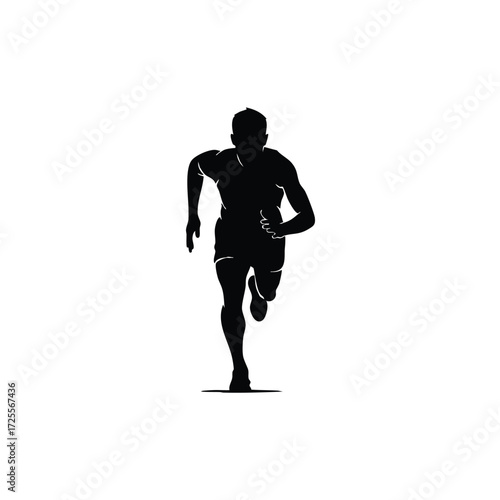 A dynamic silhouette of a runner sprinting forward, showcasing athleticism and determination in motion.