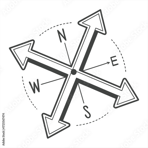 Minimal flat vector icon of outward pointing arrows