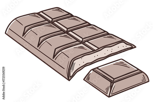 chocolate bar on white background