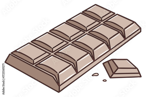 chocolate bar on white background