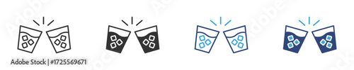 Shot icon set in outline and flat style ,  vector illustration . 