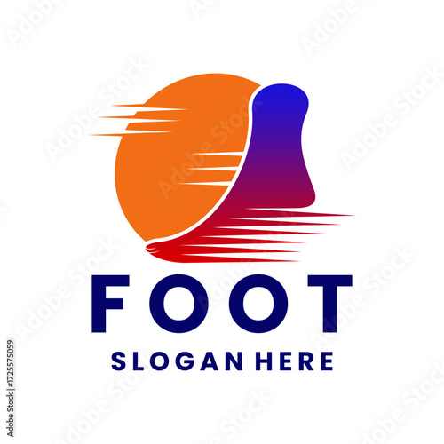 Fast foot logo design vector template. Foot speed treatment vector logo template. Feet combination with sun logo vector design.