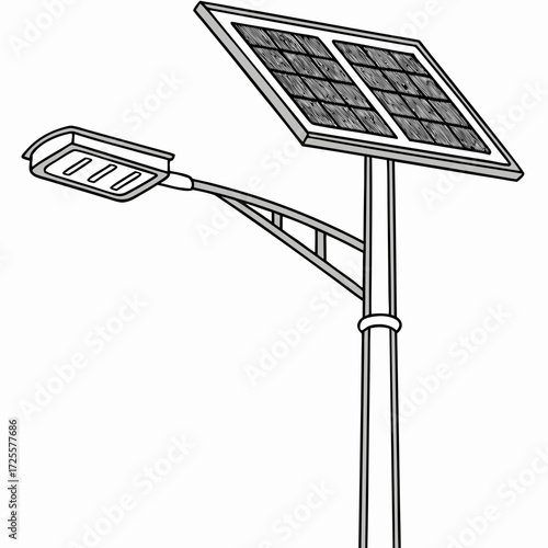 Modern solar powered street lamp with clean energy technology and sustainable lighting solution