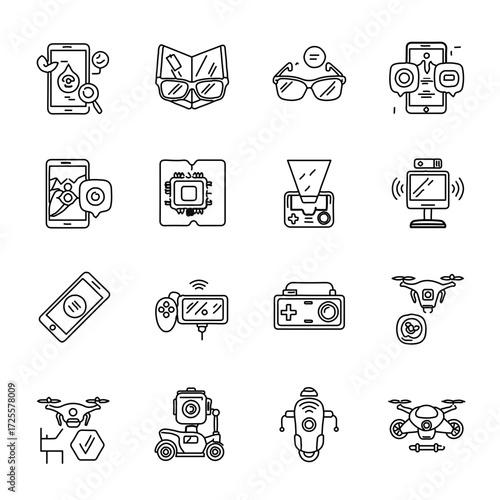 Modern technology icons showing digital innovation and connectivity