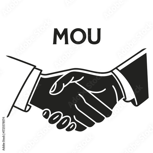 Symbolic illustration of a handshake representing a memorandum of understanding agreement between two parties