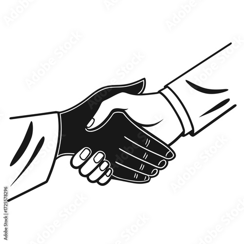 Two hands shaking in a gesture of agreement and partnership symbolizing trust and collaboration in business