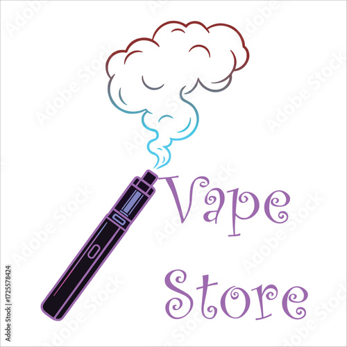Vape Store logo Design vector graphic