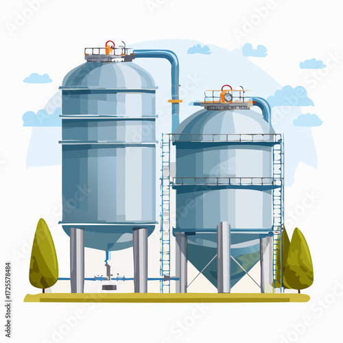 Industrial Storage Tanks and Processing Plant