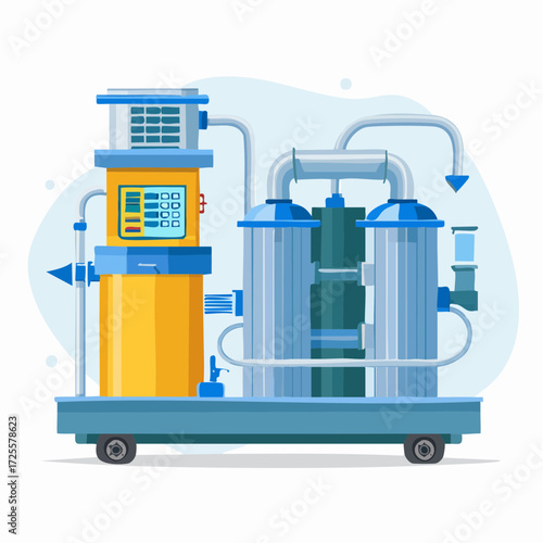 Modern purification plant equipment graphic