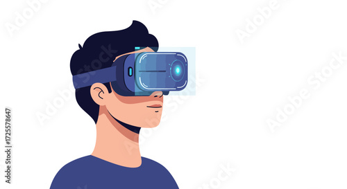 Man experiencing virtual reality A digital illustration of immersive technology and the future
