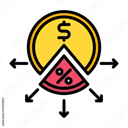 Dividends Payment Line Color Vector Icon