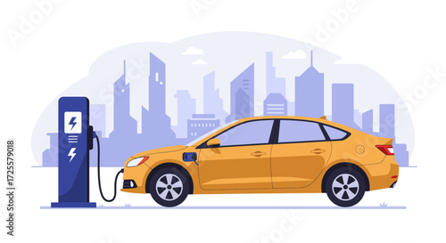 Electric Vehicle Charging in Cityscape Sustainable Urban Transportation