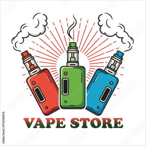 Vape Store logo Design vector graphic