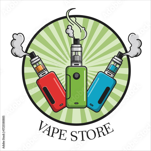 Vape Store logo Design vector graphic