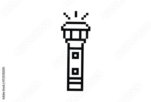 A pixelated flashlight shines brightly, its simple blocky style evokes retro gaming visuals quite directly