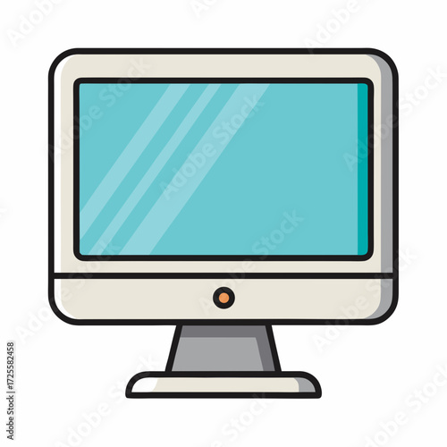 lcd monitor isolated on white