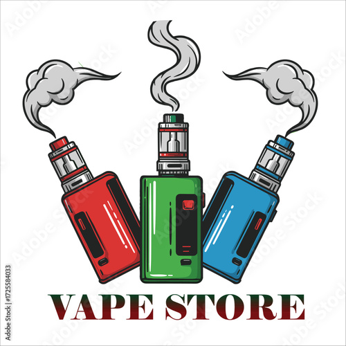 Vape Store logo Design vector graphic