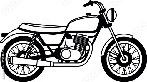 Vector illustration of an old vintage bicycle used for sport and travel, with its wheels and chain clearly isolated on a white background