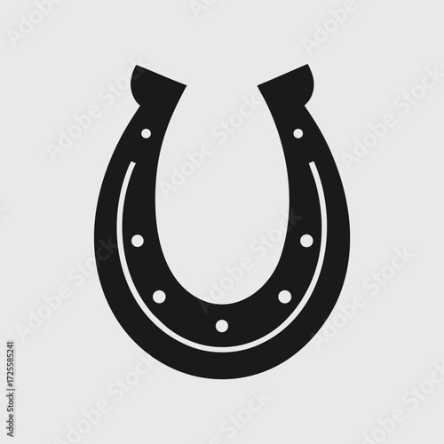 Vintage Horseshoe Illustration with Banner Text – Symbol of Luck and Strength