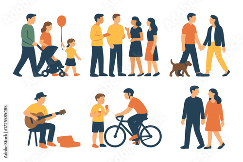 Community park day: families and friends in leisure activities