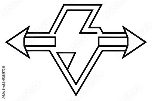 Black arrows are pointing in opposite directions on a white background