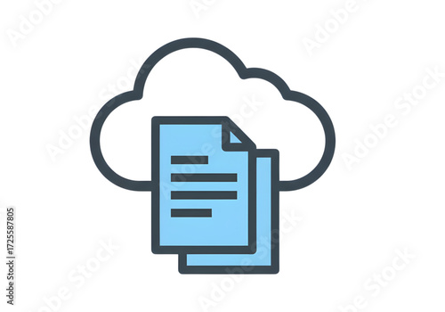 Minimal icon of a cloud document — no background, no shadow PNG