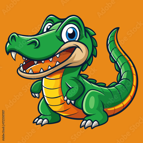 cartoon crocodile with a smile