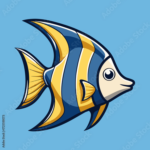 vector illustration of a fish on white background