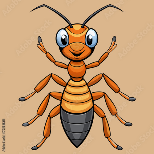 vector illustration of cartoon bee
