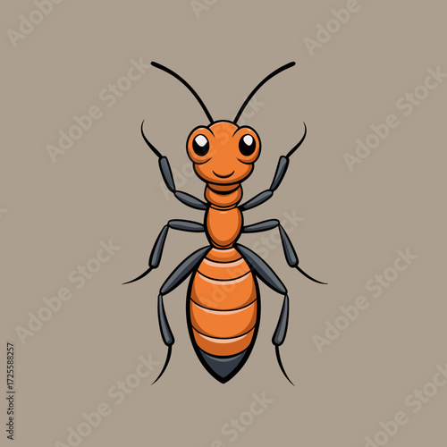 vector illustration of cartoon cockroach