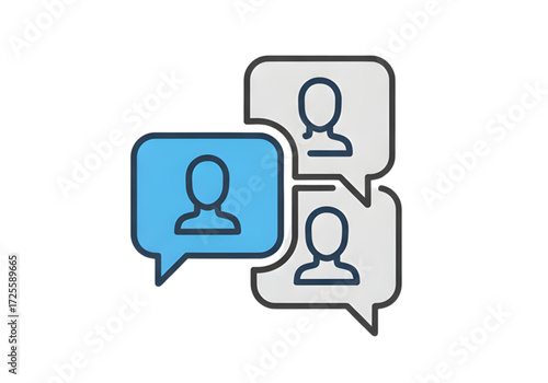 Minimal icon of a team collaboration bubble — white background, no shadow PNG