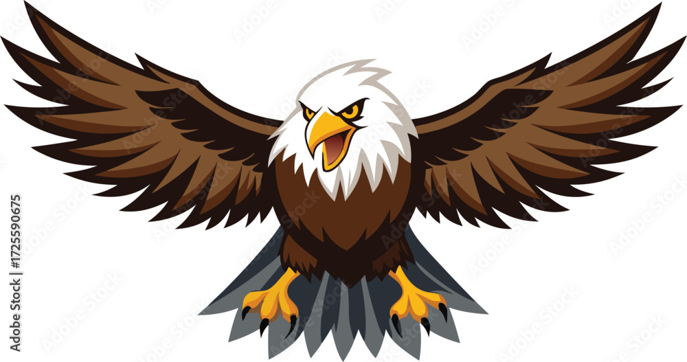 Fototapeta premium Vector illustration of an american bald eagle in the form