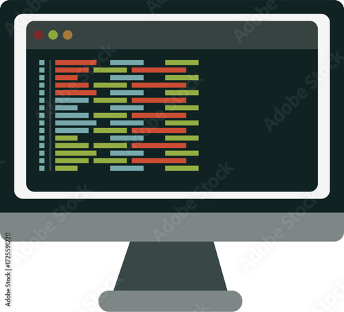 Modern Coding Workspace – Developer Desk Setup with Computer, Laptop, and Programming Screens