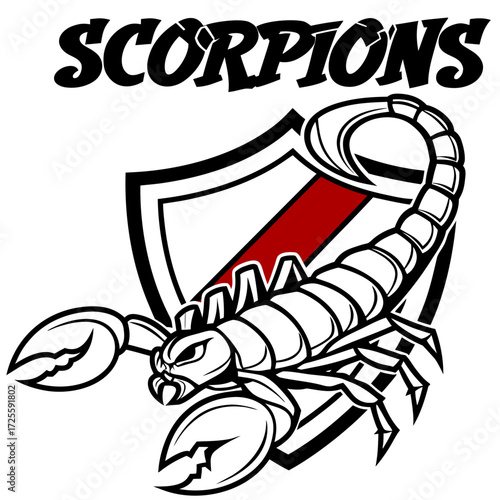 Scorpion Mascot Logo Vector with Shield