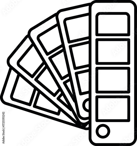 Color swatches palette and sample cards for design selection and inspiration vector