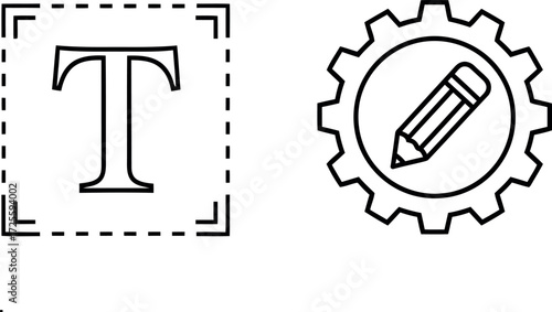 Text formatting and editing tools iconography representing document creation and editing functions vector