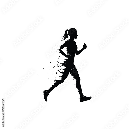 Dynamic silhouette of a runner in motion, showcasing the essence of speed and athleticism through a creative design.