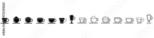 Coffee cup icon vector set. tea cup illustration sign collection. hot drinks symbol. Cappuccino logo. latte web icons.
