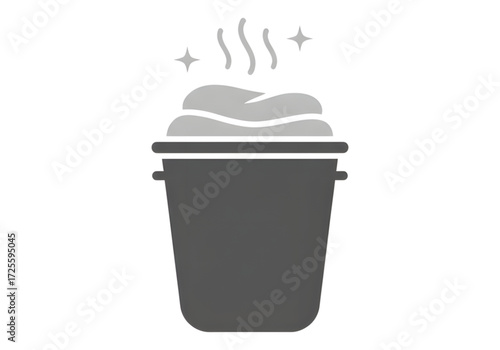 Minimal icon of a laundry basket with scent — no background, no shadow PNG