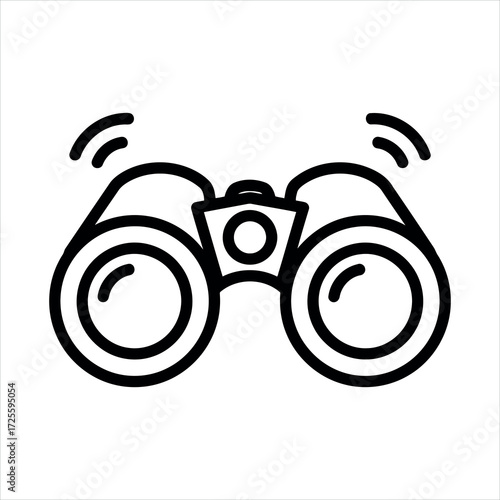 Modern outline of binoculars for exploring and observing objects from afar vector