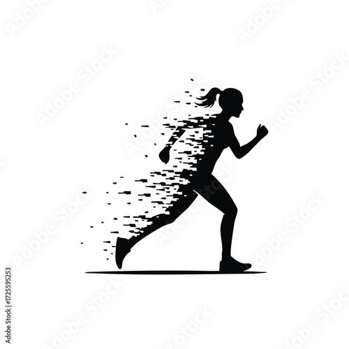 Dynamic silhouette of a runner in motion, illustrating speed and the essence of athleticism through abstraction.