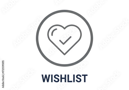  Minimal icon of a wishlist heart — white background, no shadow PNG grey color style 