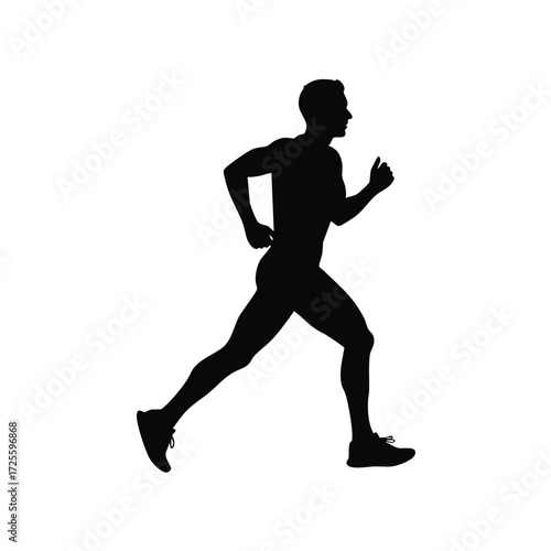 Dynamic silhouette of a runner in motion, capturing the essence of athleticism and determination.