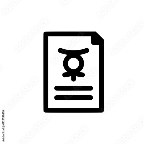 Silhouette of text file with gender equality symbol expressing fairness equity and social values