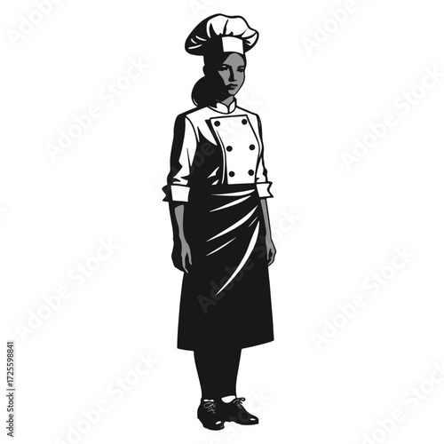 Chef in uniform standing proudly with a confident pose showcasing culinary skills in a professional kitchen setting